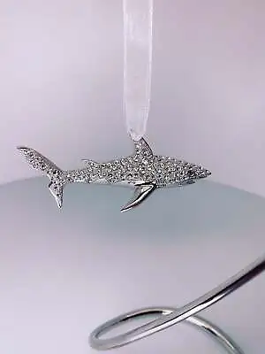 Limited Edition - Swarovski™ Shark Ornament With Two Shark Wine Glasses™ In A Be • $219.95