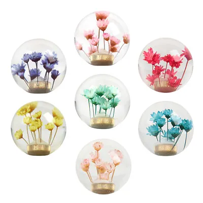 Universal JDM Round Ball Crystal Real Flower Manual Gear Shift Knob Shifter • $15.88