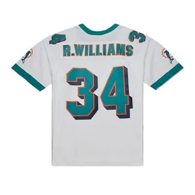 Miami Dolphins Ricky Williams #34 Mitchell & Ness White 2002 NFL Legacy Jersey • $274.94