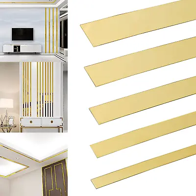 16FT Gold Metalized Wall Trim Molding 201 Stainless Steel Self Adhesive Peel And • $28.74