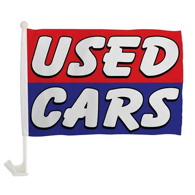 USED CARS Car RED WHITE BLUE Flag Car Window Flag 100D • £8.64