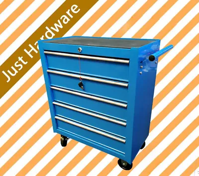 5 Drawer Box Tool Cabinet Chest Mechanic Trolley Storage Blue Toolbox. • $239