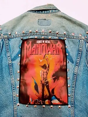 Manowar Studded Patched Rock Metal Denim Levis Jacket Size 42L • $395