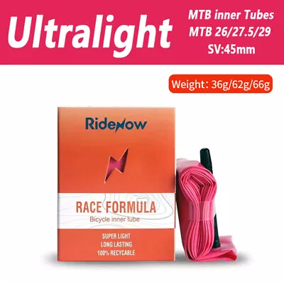 Ridenow Ultralight Mountain Bike Inner Tubes 26/ 27.5/ 29 Inch 45MM Presta Valve • $21.99