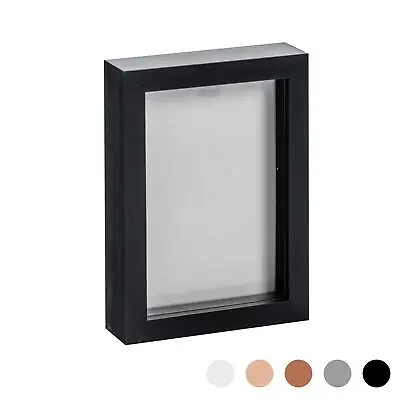 Box Picture Frame Deep 3D Photo Display 5x7 Inch Standing Hanging Black • £9