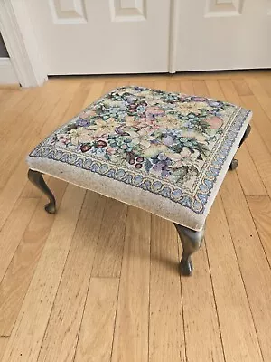 French Tapestry Upholstered Footstool Ottoman • $79