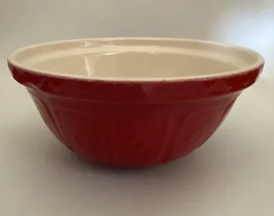 Mason Cash Color Mix S18 Large 12  Red Mixing Bowl 2.85 Quart Diamond Pattern • $44.95