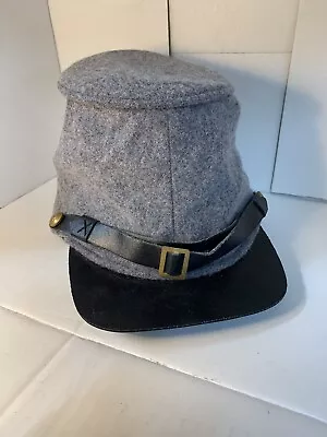 Civil War Cs Csa Confederate Grey Wool Enlisted Kepi Forage Cap Hat-medium • $18