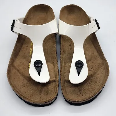 Birkenstock Birko Flor GIZEH White Patent 36 Regular BNWOT 543761 *marked* #854 • $99.95