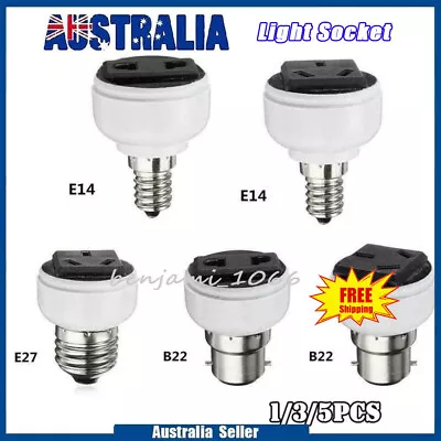 E27 B22 Lamp Light Socket Holder Screw Bulb Convert To AU Power Female Outlet • $10.44