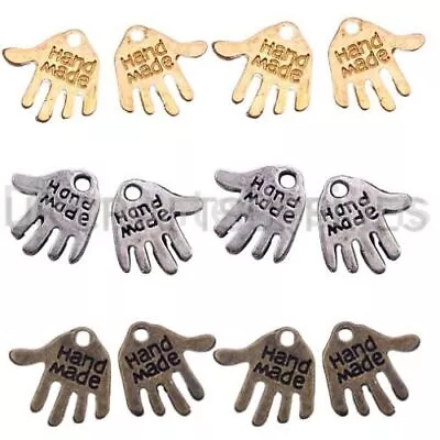 25 Pcs - Tibetan Hamsa Palm Hand Charms 12mm Hand Made Hamza Jewellery Pendants  • £2.69