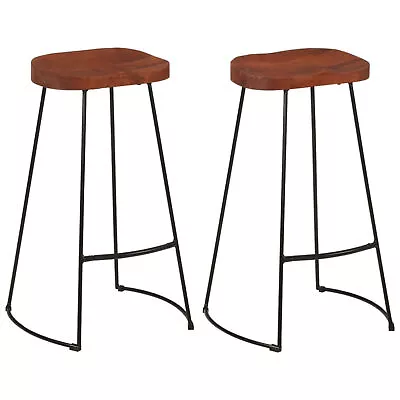 Gavin Bar Stools 2 Pcs 50x40x78  Solid Wood  H2Z8 • £122.99