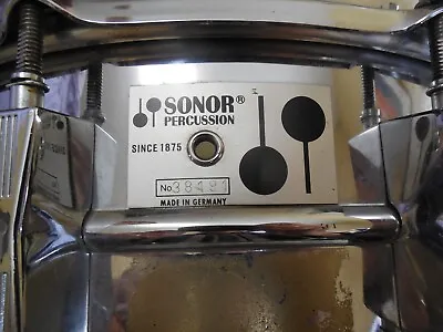 $495 • Buy Vintage 1970s Sonor Phonic Ferro Manganese D505 14x6.5  Snare Drum S/n 38491