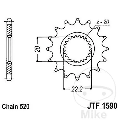 JT SPROCKETS Fine Gear Transmission Pinion RACING 14T 520 Ø20/22.2 • $30.78