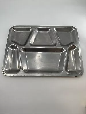 Vintage Stainless Steel Metal Cafeteria Lunch Food Tray School Prison Military • $21