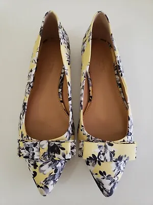 J Crew Womens Shoes Pointed Toe Floral Yellow Flats Size 7 NEW • $59.50