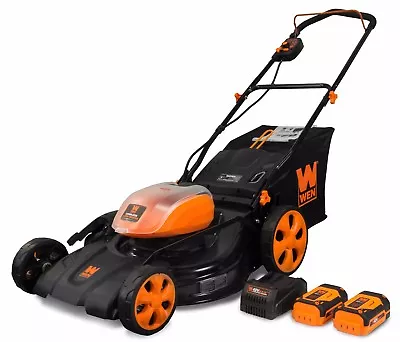 WEN 40441 40V Max Li-Ion 21-Inch 3-in-1 Lawn Mower With Two Batteries & Charger • $365.86