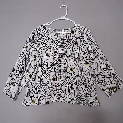 Habitat Clothes To Live In Top Women Medium Floral Boxy Lagenlook Relaxed Artsy • $34.99