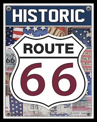 Route 66 American Highway Motorbike Motorcycle Biker Metal Plaque Tin Sign 146 • £4.99