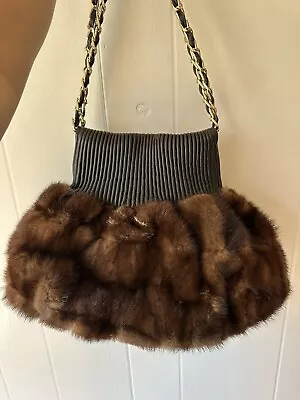 Paolo Masi MINK Handbag Leather Shoulder Bag NWOT • $400