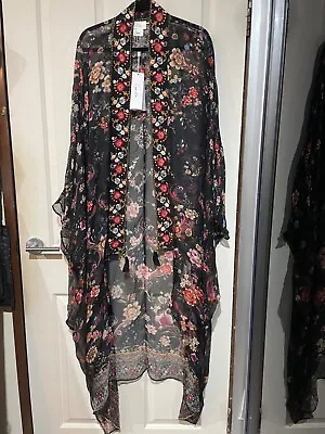 CAMILLA FRANKS KAFTANS SHEER SILK LONG LAYERING JACKET  Sz-O/S NWT • $399.99