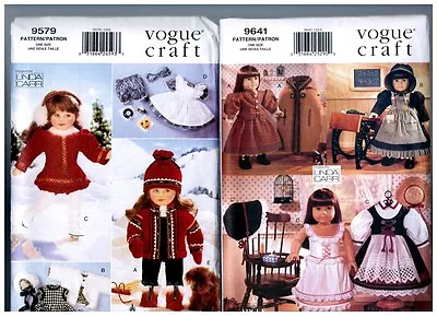 VOGUE 9579 & 9641 PATTERNS Doll Dress Coats Clothes Fits 18  American Girl  • $48.50