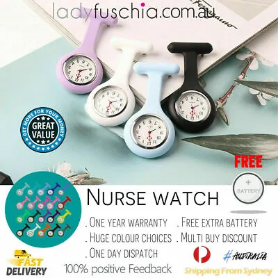 Silicone Nurse Watch Brooch Tunic Fob Watch Nursing Nurses Pendant Pocket Clip • $3.49