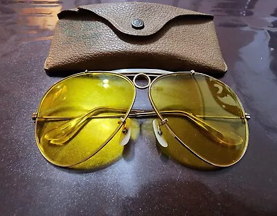 Vintage Ray Ban Aviator B&L Bausch And Lomb 1/10 12k Gold Filled • $250