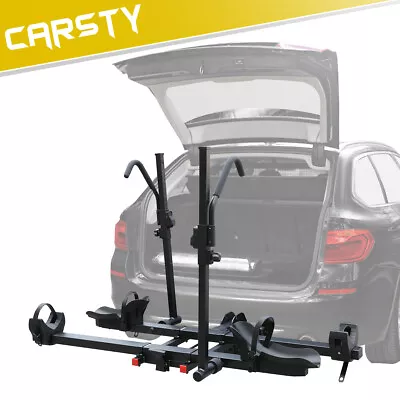 CARSTY Foldable 2 Bike Rack Hitch Mount Carrier Up To 4  Fat Tire For SUV Truck • $235.99