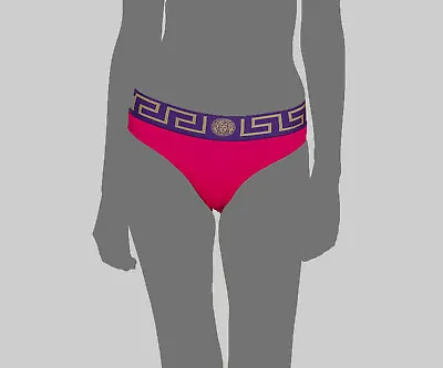 $175 Versace Women's Pink Greca Border Bikini Bottom Swimwear Size IT 1 / US XS • $63.98