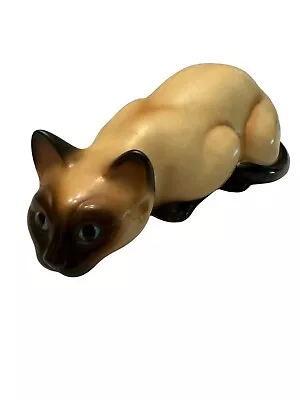 Vintage Siamese Cat Figurine Japan Blue Eyes Napcoware 12.5” • $35