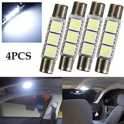 4pcs White 31mm 3-SMD LED Lights Bulbs For Car Sun Visor Vanity Mirror Fuse Lamp • $13.88