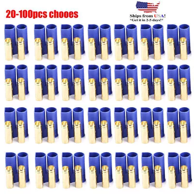 20 100Pcs EC5 Device Connector Plug For RC Car Plane Helicopter Battery Lipo Lot • $8.69