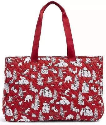 Vera Bradley Large Dual Compartment Travel Bag Beary Merry Red Holiday  NWT • $65