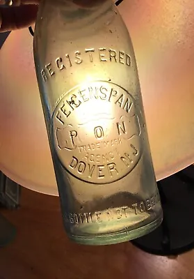 $9.95 • Buy Old Dover NJ Beer Bottle Feigenspan PON Beer Registered Early 1900s Advertising
