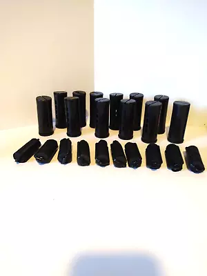 12 Black 1  Plastic Rollers W/ Rubber Banded End Caps & 10 Silk Wrapped 3/4  Foa • $14.75