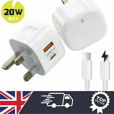 USB C Charger And Plug For IPad Pro/Air/Mini 6th 20W USB C Fast Charger Cable • £10.99