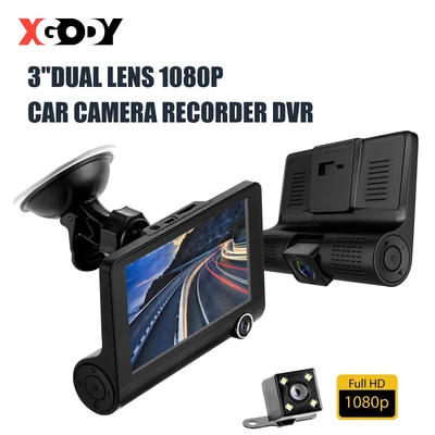 $40.29 • Buy XGODY Car Dash Cam Recorder Front Inside Rear 1080P HD 3 Channel For Uber Taxi
