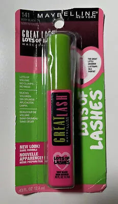 Maybelline New York Very Black 141 Great Lash Lots Of Lashes Mascara New In Pkg. • $8.49