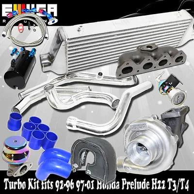 Turbo+Intercooler Kit+Manifold For 93-01 Honda Prelude H22 • $1699.99