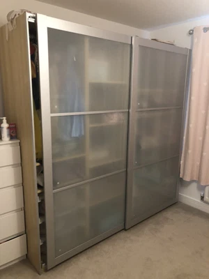 £250 • Buy IKEA PAX Double Wardrobe With Sliding Doors Freestanding