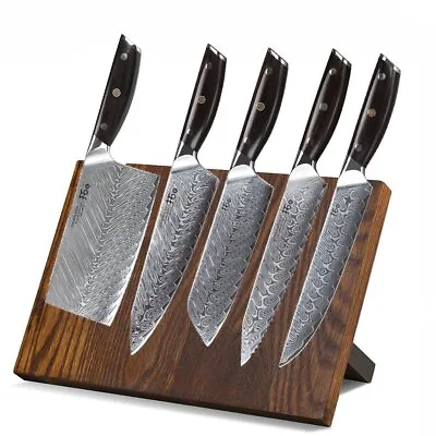 6Pcs TURWHO Kitchen Knife Japanese VG10 Damascus Steel Chef Knife + Knife Block • $353.99