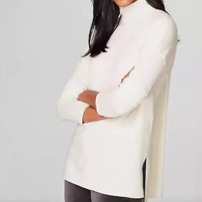 J Jill Cashmere Relaxed Mock Neck Sweater Size 2X - Cream Pullover Tunic Length • $60