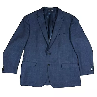 Ralph Lauren Jacket Mens 46R Blue Windowpane Plaid 2 Button Blazer Sport Coat • $49.99