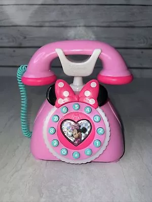 Disney Minnie Mouse Pink Telephone Happy Helpers Talking/Lights Toy Works! • $8.59