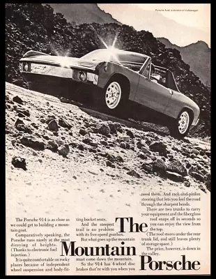 1972 Porsche 914 Mountain-Vintage Car Photo Print Ad-Man Cave Garage Decor • $7.96