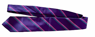 Rhodes And Beckett Men’s Tie Stripe Silk Purple • $12