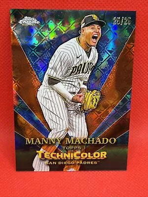 2023 Topps Chrome Logofractor /25 ORANGE REFRACTOR MANNY MACHADO SSP CT2 • $13