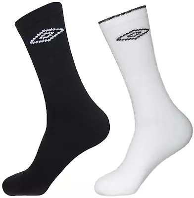 Umbro Crew Socks Mens 5 PACK! Black White Socks Gym Socks UK Sizes 6-12 • £8.99