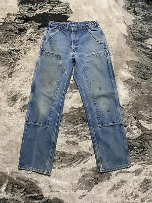 VTG Carhartt B07 DNM Double Knee Denim Work Pants Jeans Logger Dungaree 32x32 • $55